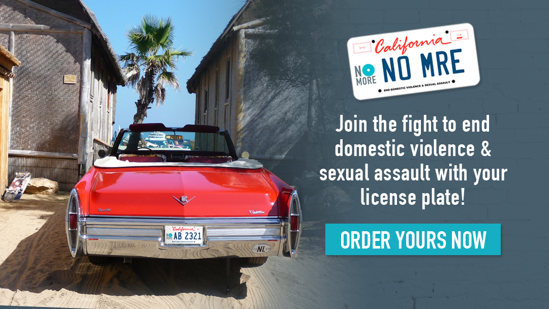 Help Fund Domestic Violence & Sexual Assault Programs in California with the NO MORE License Plate